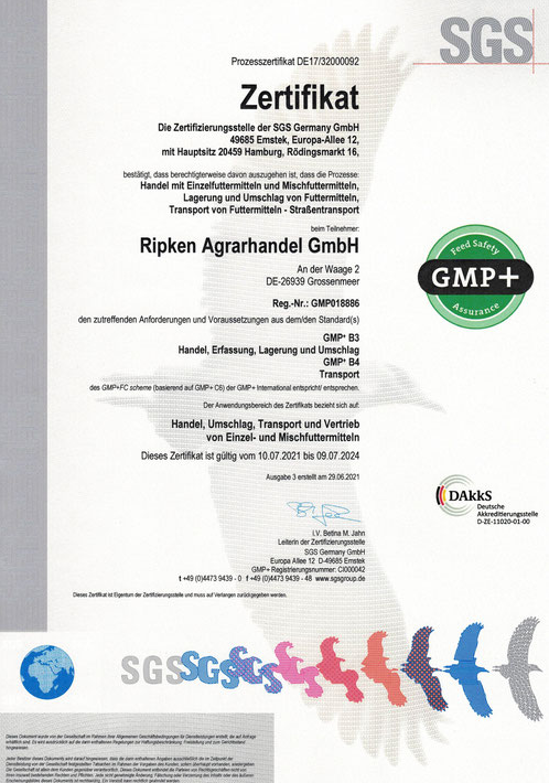 GMP+ B3 Zertifikat