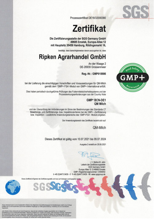 QM-Milch Zertifikat